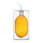 Oliera Cilindro Doppia Parete colore ambra 250 ml in vetro. Design Corrado Dotti per Ichendorf Milano