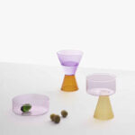 Bicchiere Travasi ambra + lilla. Design Astrid Luglio per ichendorf Milano - immagine 3