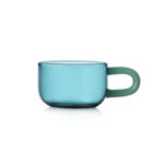 Tazza te colore verde smeraldo in vetro borosilicato. Collezione Coffee&T. Design Astrid Luglio per Ichendorf Milano