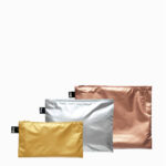 Set 3 buste con cerniera Metallic Zip pockets. Design Loqi