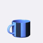 Tazza Circo con manico. Porcellana. Colore cielo a strisce