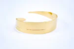 Bracciale regolabile foglia. Design Virginie Fantino. Ottone con bagno nell’oro 24 K - immagine 2